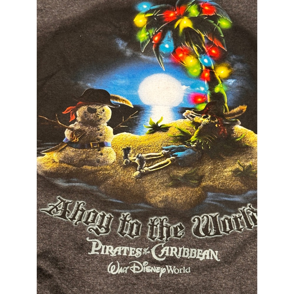 Walt Disney World Pirates of the Caribbean Ahoy to the World Ringer Tee Large